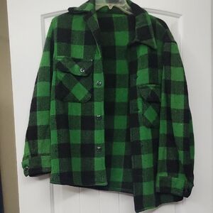 Green and Black Plaid Jacket